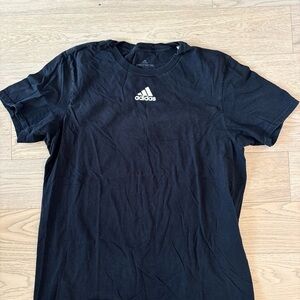 Adidas Men's Black Tee with White Logo